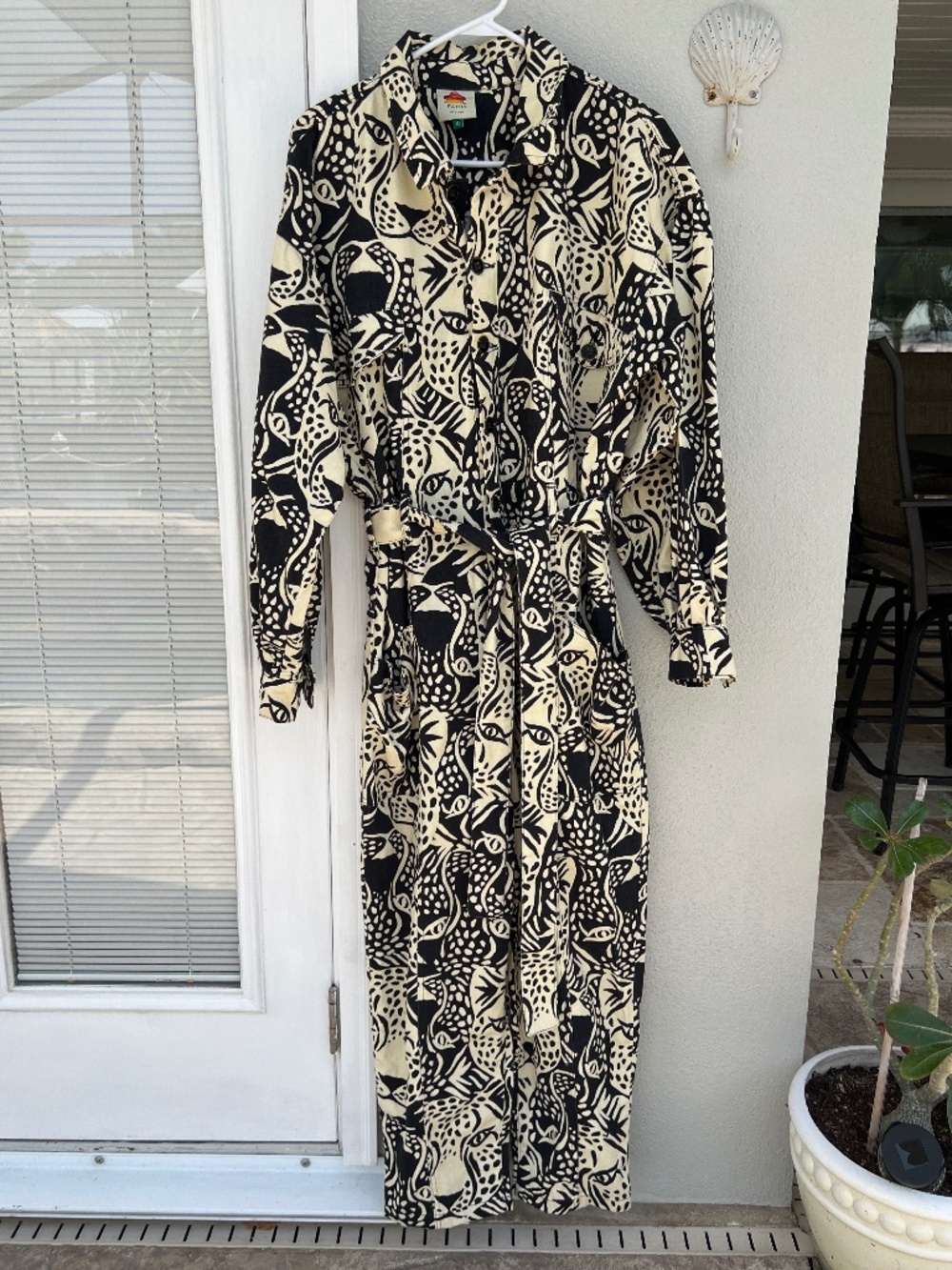 Farm Rio Leopard Black and White Jumpsuit